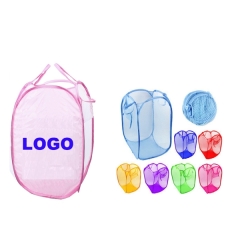 Folding Mesh Laundry Basket Bag