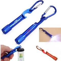 Aluminum Bottle Opener LED Flashlight With Carabiner-HTHZ626