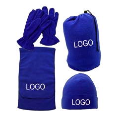 4 Pieces Polar Fleece Warmer Set