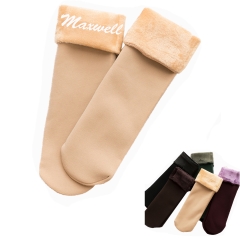 Unisex Pure Color Winter Velvet Snowfield Socks
