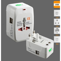 Universal Travel Adapter W 2 USB Interface(Closeout)
