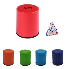 Leather Dice Cup with 10 Dices