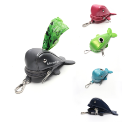 Whale Shape Dog Poop Bag Holder With Hook-JLMW046