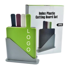 Plastic Cutting Board Set With Holder