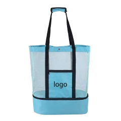 Mesh Beach Tote Bag With Cooler