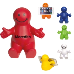 4" Fun Colorful Squeezable Smile Face Phone Holder Squish To