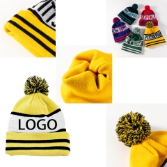 Double-Layer Warm Monogrammed Woolen Knitted Hat