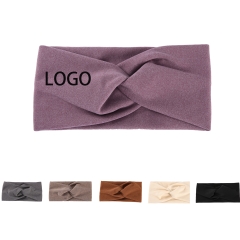 Solid Color Cross Wide Brim Vintage Headband