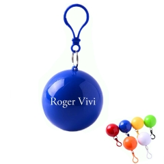 Disposable Raincoat Ball With Keychain