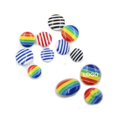 Resin Rainbow Button