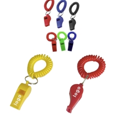 Whistle Key Chain With Coil Wristband