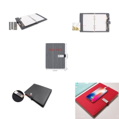 Notepads Portfolio With Portable Power Bank 8GB USB Drive