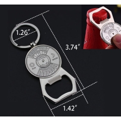 Metal Key Chain Bottle Opener With Calendar