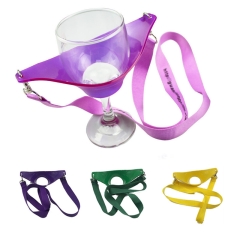 PVC Wine Glass Holder Polyester Lanyard
