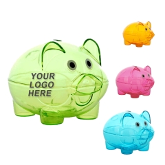 Mini Clear Piggy Coin Money Bank