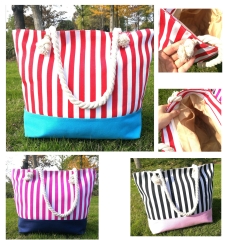 Beach Tote Bag With Zipper