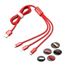 3 In 1 Premium Nylon Braided Charger USB Data Cable
