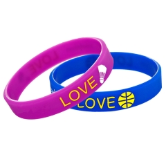 Embossed Silicone Wristband w/ Color Accented
