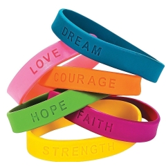 Debossed Silicone Wristbands with Color Filled