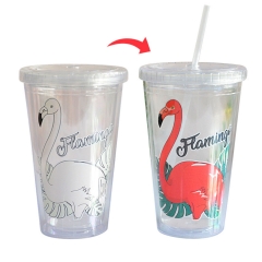 32oz Cold Color Single-Layer Plastic Cup