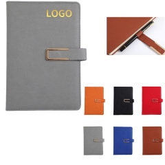 Leather Metal U-Buckle Notebook