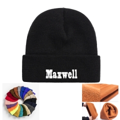 Winter Knitted Cuffed Beanie Hats For Women
