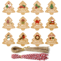 Kraft Paper Christmas Tree Hangtags Set