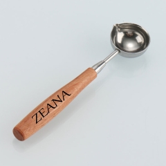 Stainless Steel Wax Sealing Spoon With Wooden Handle