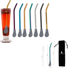 Stainless Steel Straws With Silicon Filter Sleeve