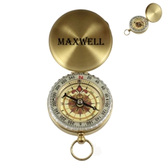 Mini Round Copper Compass With Cover