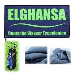 Microfiber Waffle Golf Towel With a Cilp (Full color)