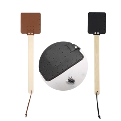 Leather Fly Swatter With Wooden Handle