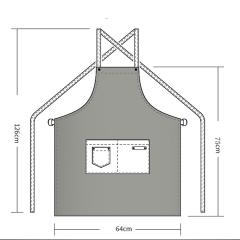 Back-Cross Denim Canvas Apron With Pockets-JLDC033